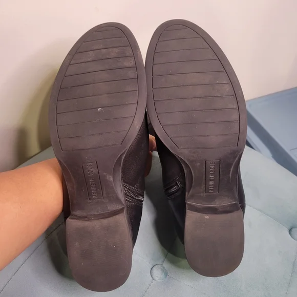 Kenneth Cole  Levon Black Leather Tall Riding Boots Size 10 - Picture 14 of 16